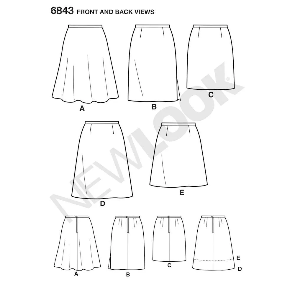 Newlook Pattern 6843 Misses Skirts