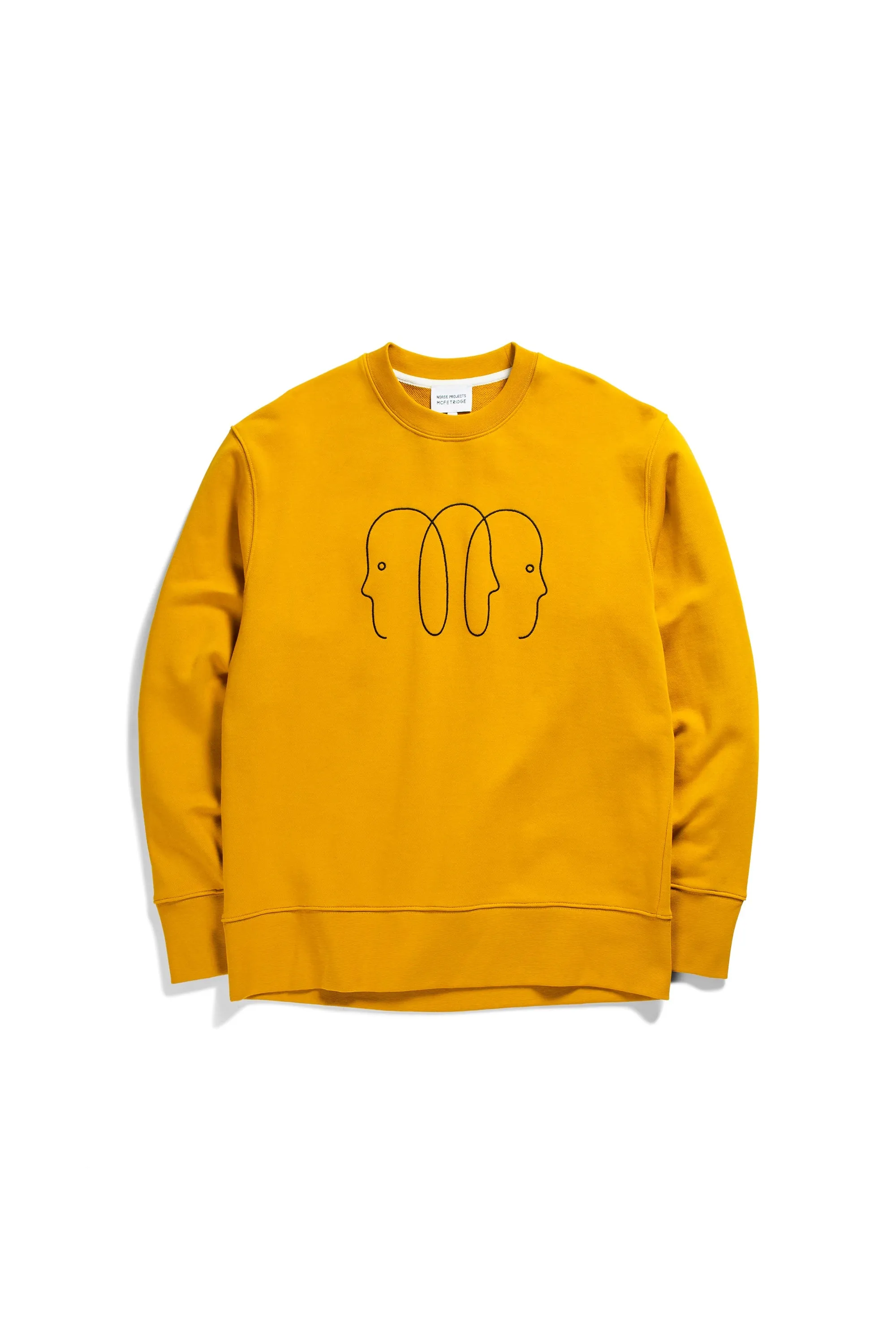 Norse Projects x GM Arne Faces Crewneck in Tumeric Yellow