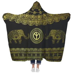 Peace Elephant Chakra Hooded Blanket