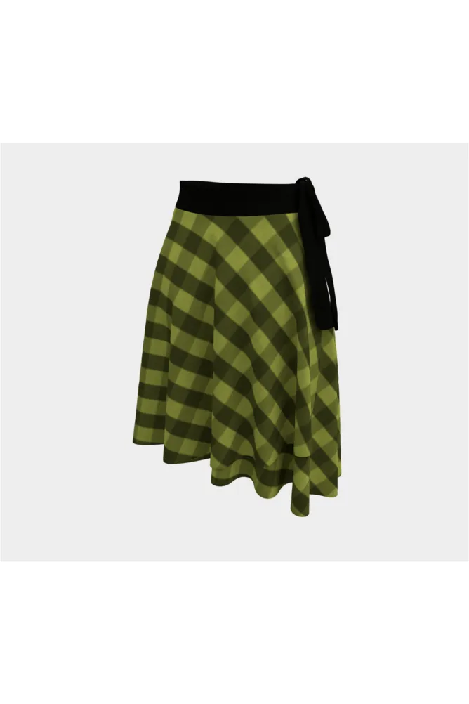 Pepper Stem Plaid Wrap Skirt