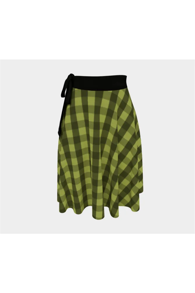 Pepper Stem Plaid Wrap Skirt