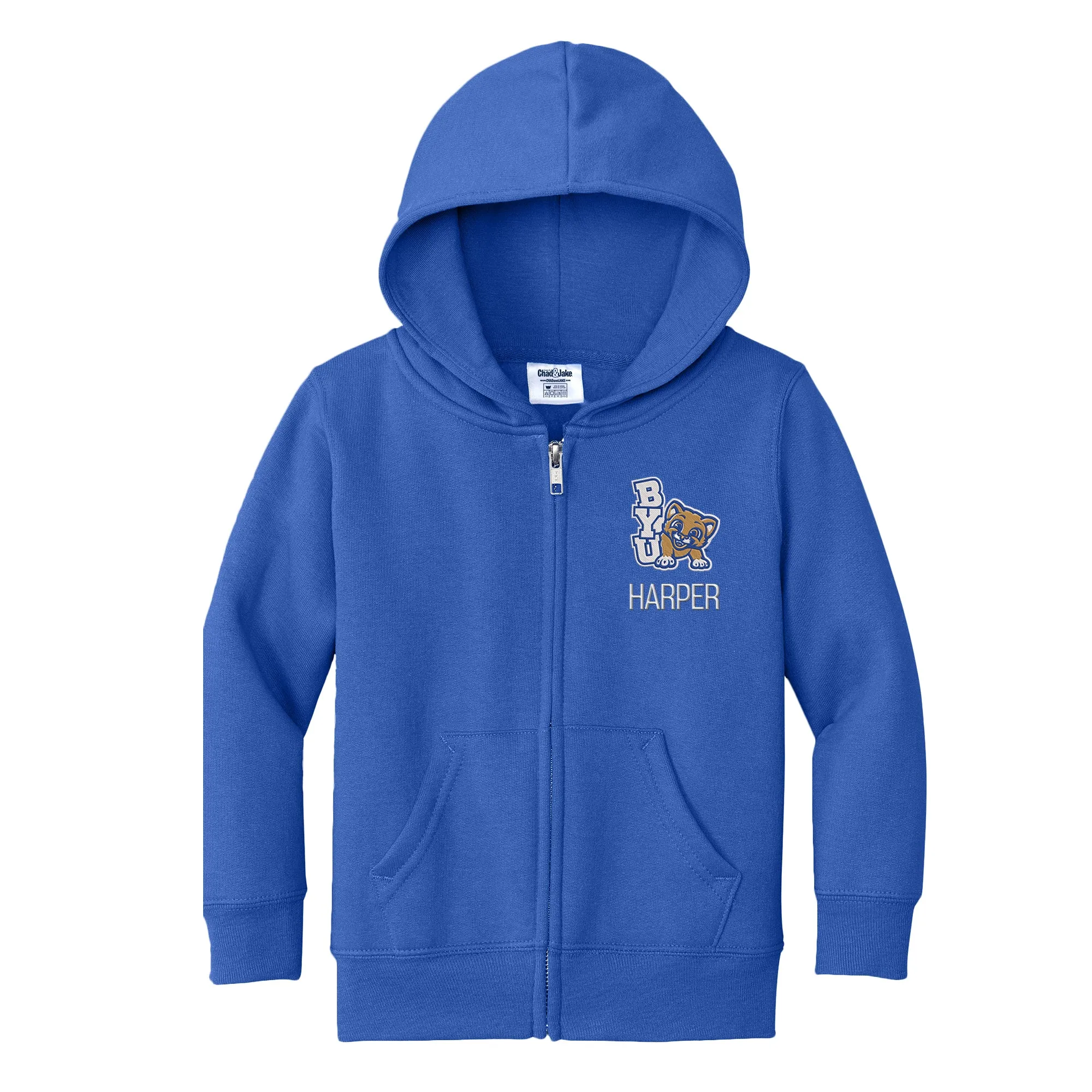 Personalized Brigham Young Cougars Youth Toddler Full-Zip Sweatshirt