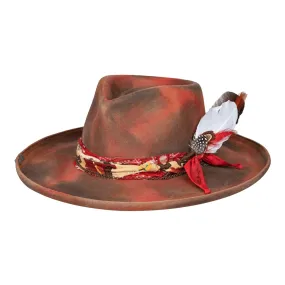 Phoenix - Fashionable Handcrafted Distressed Fedora Hat