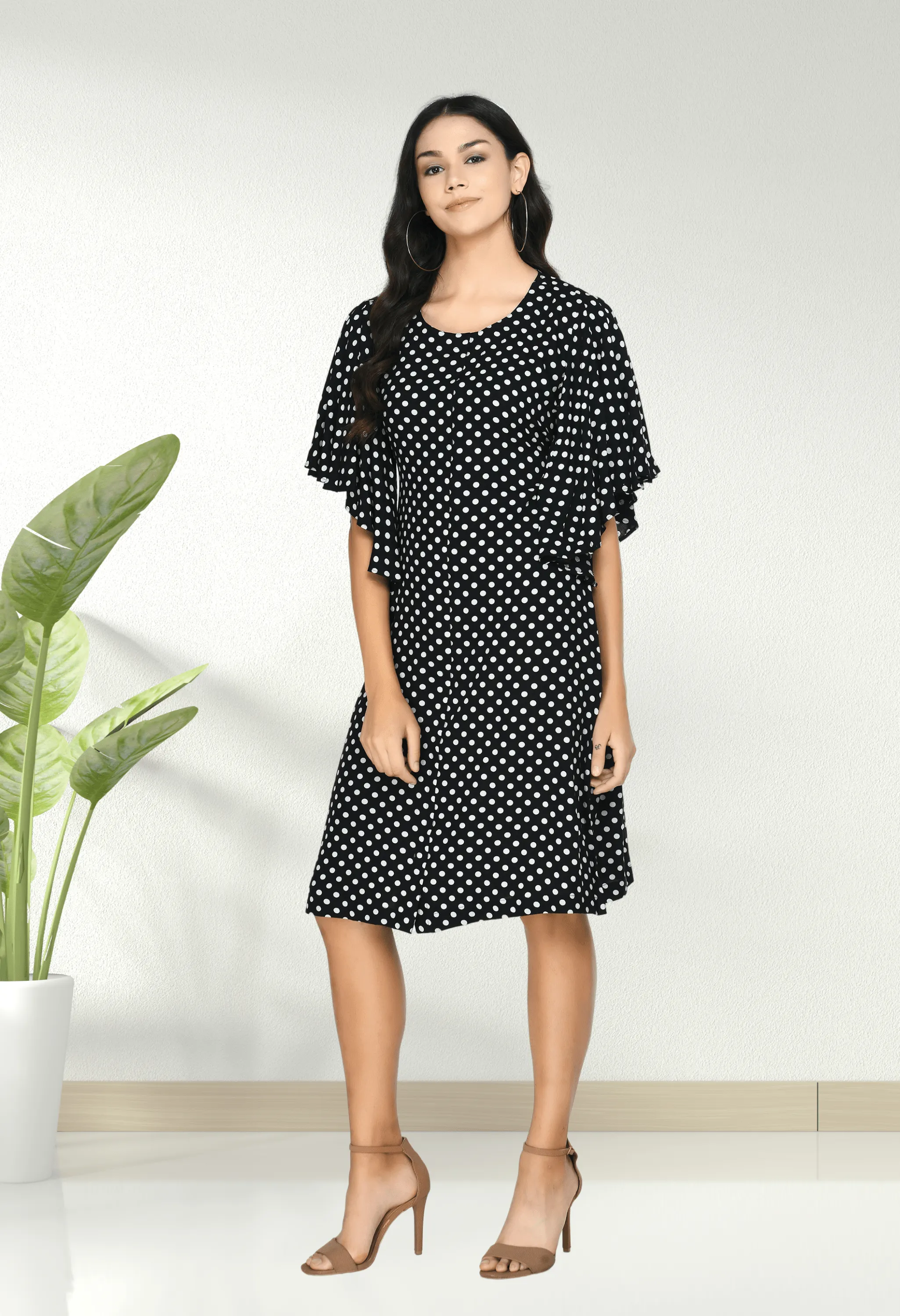 Plus Size Polka Dots A-Line Dress