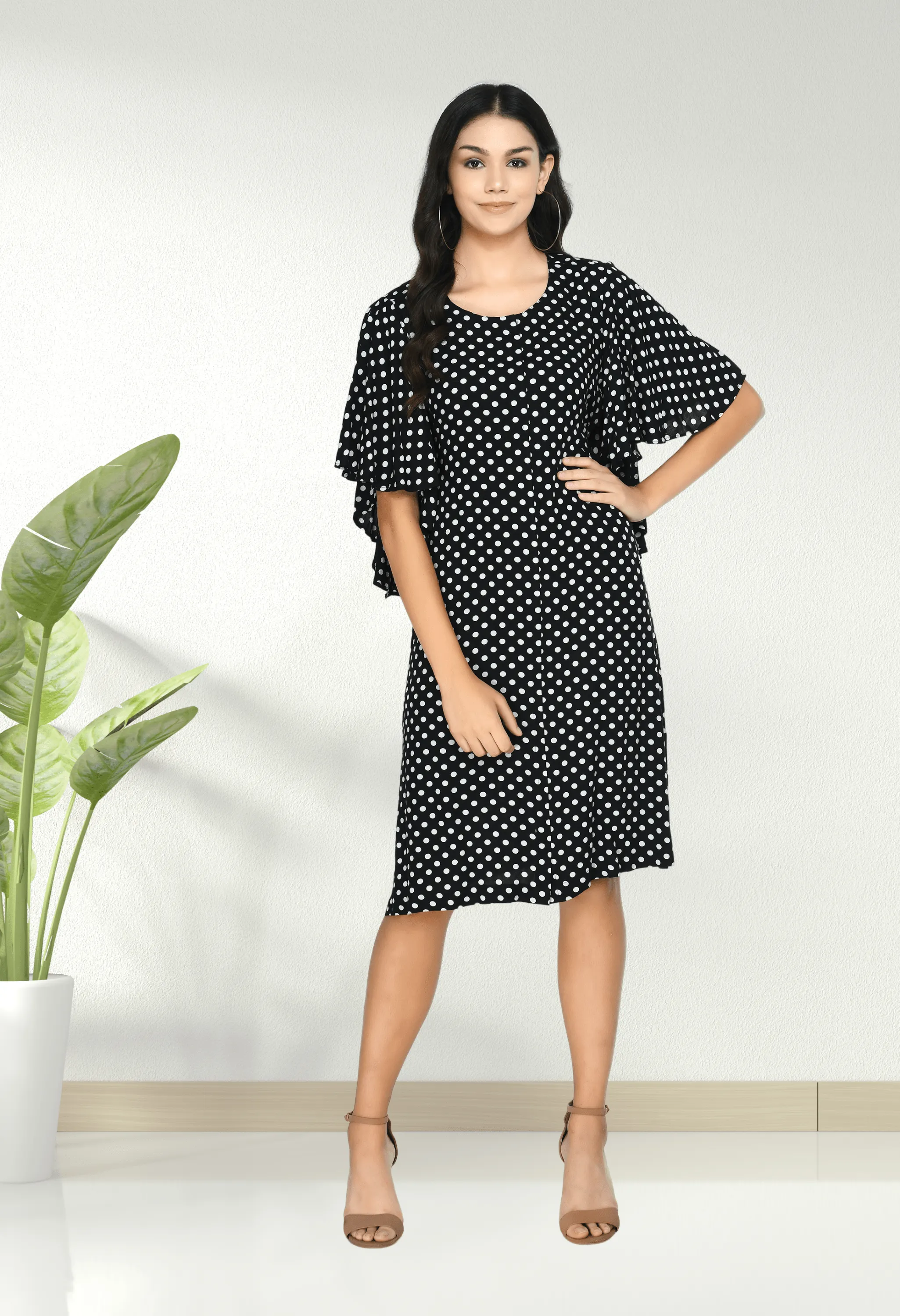 Plus Size Polka Dots A-Line Dress