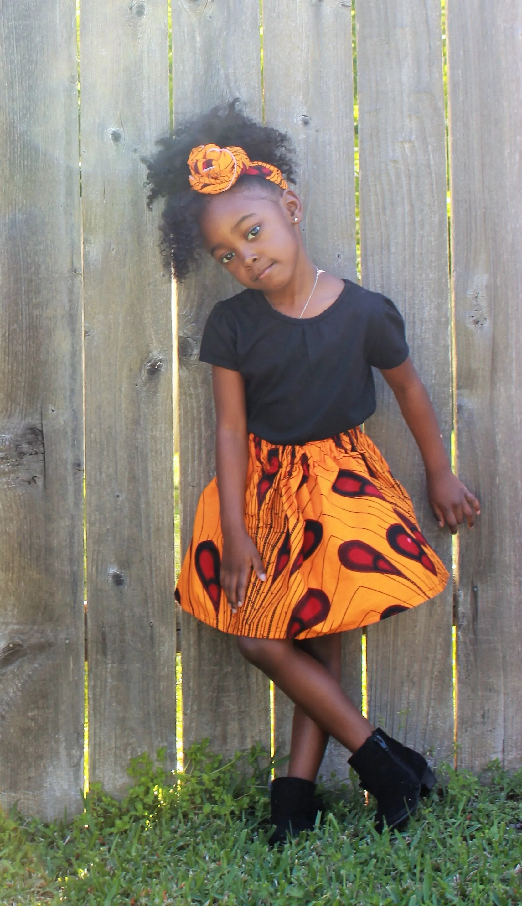 Rainbow African Ankara Skirt Set