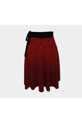 Red Leopard Print Wrap Skirt