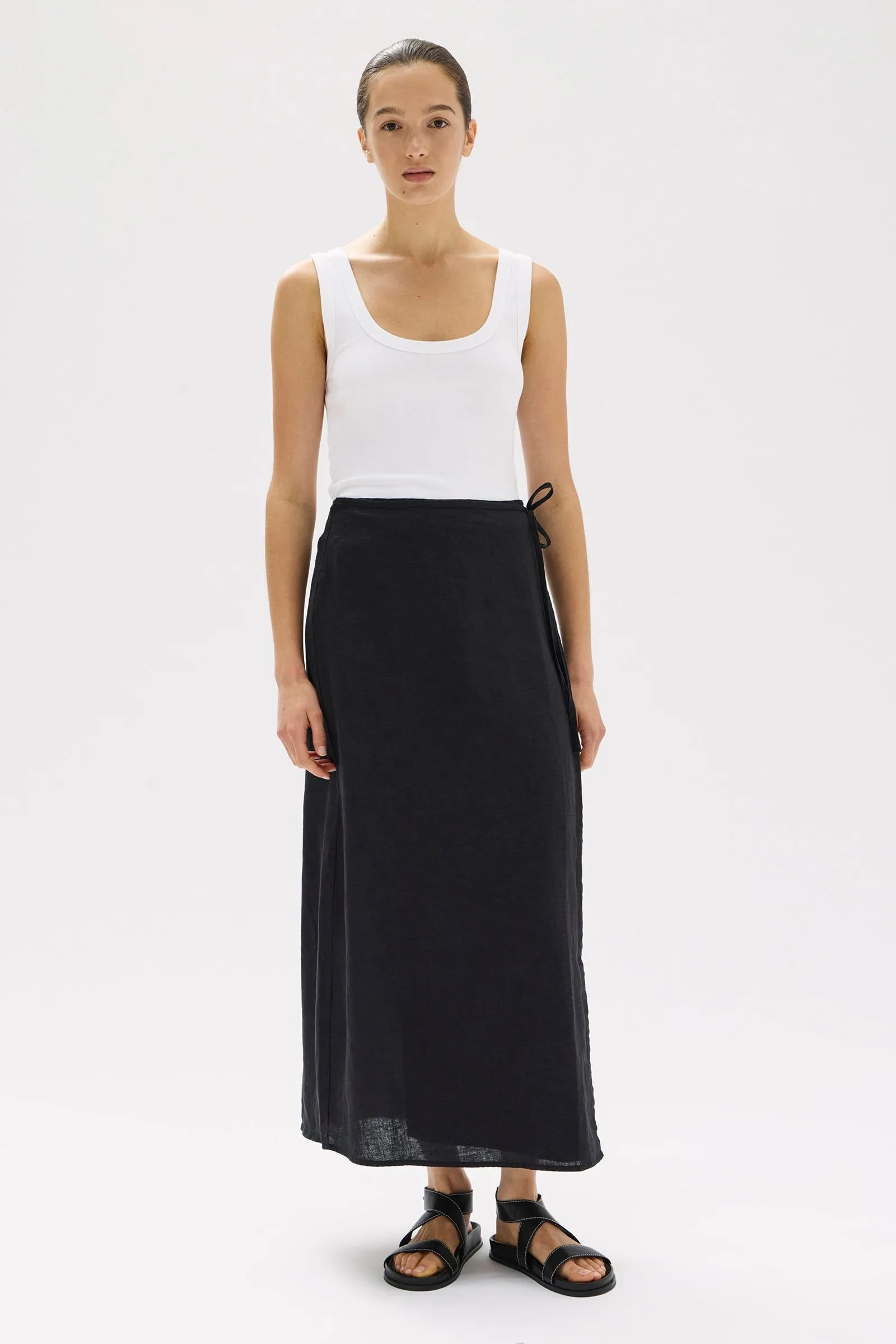 Roma Linen Wrap Skirt