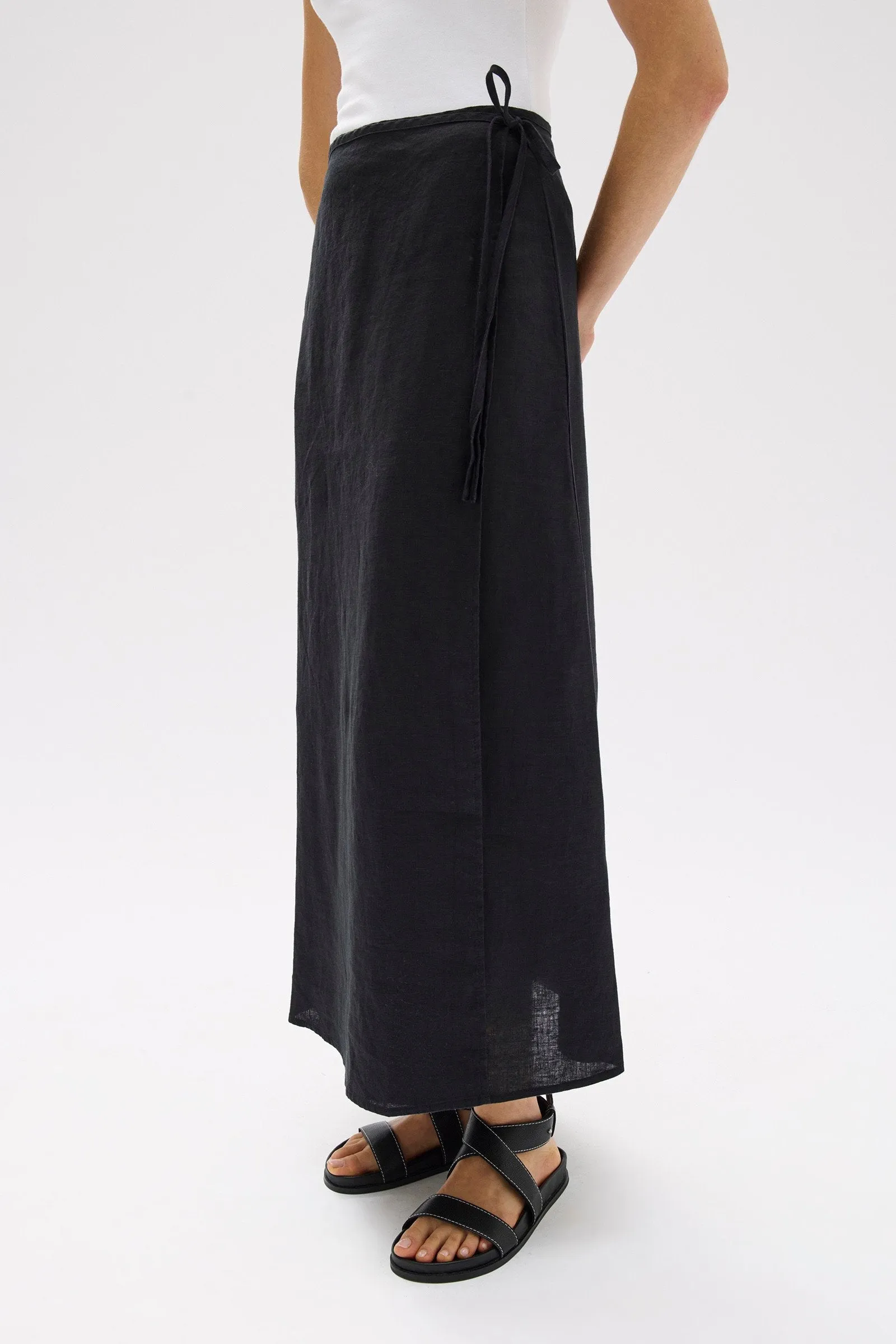 Roma Linen Wrap Skirt