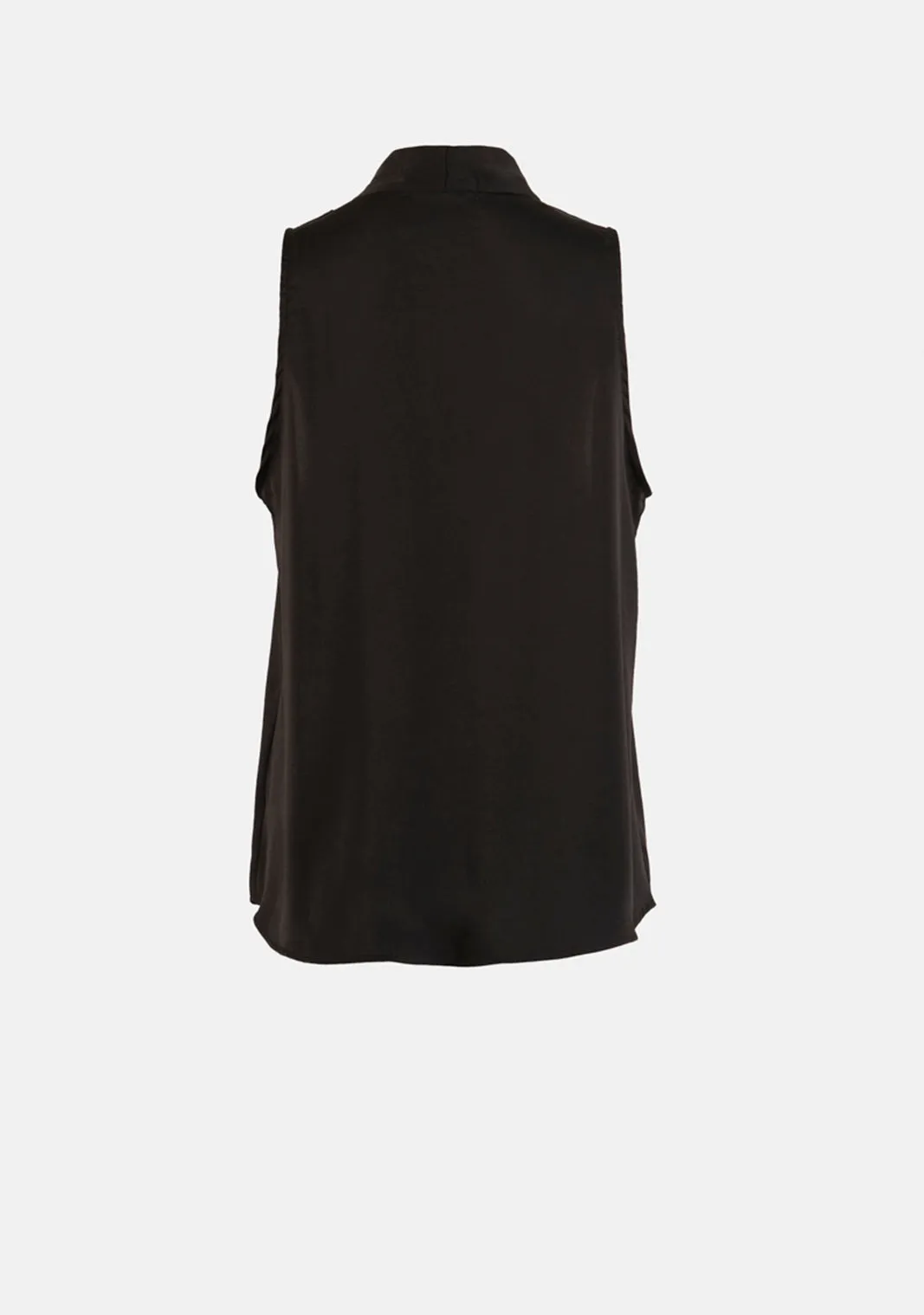 Silk Pleated Sleeveless Top