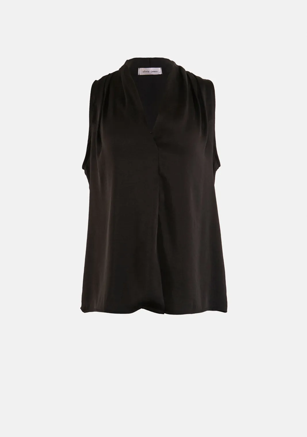 Silk Pleated Sleeveless Top