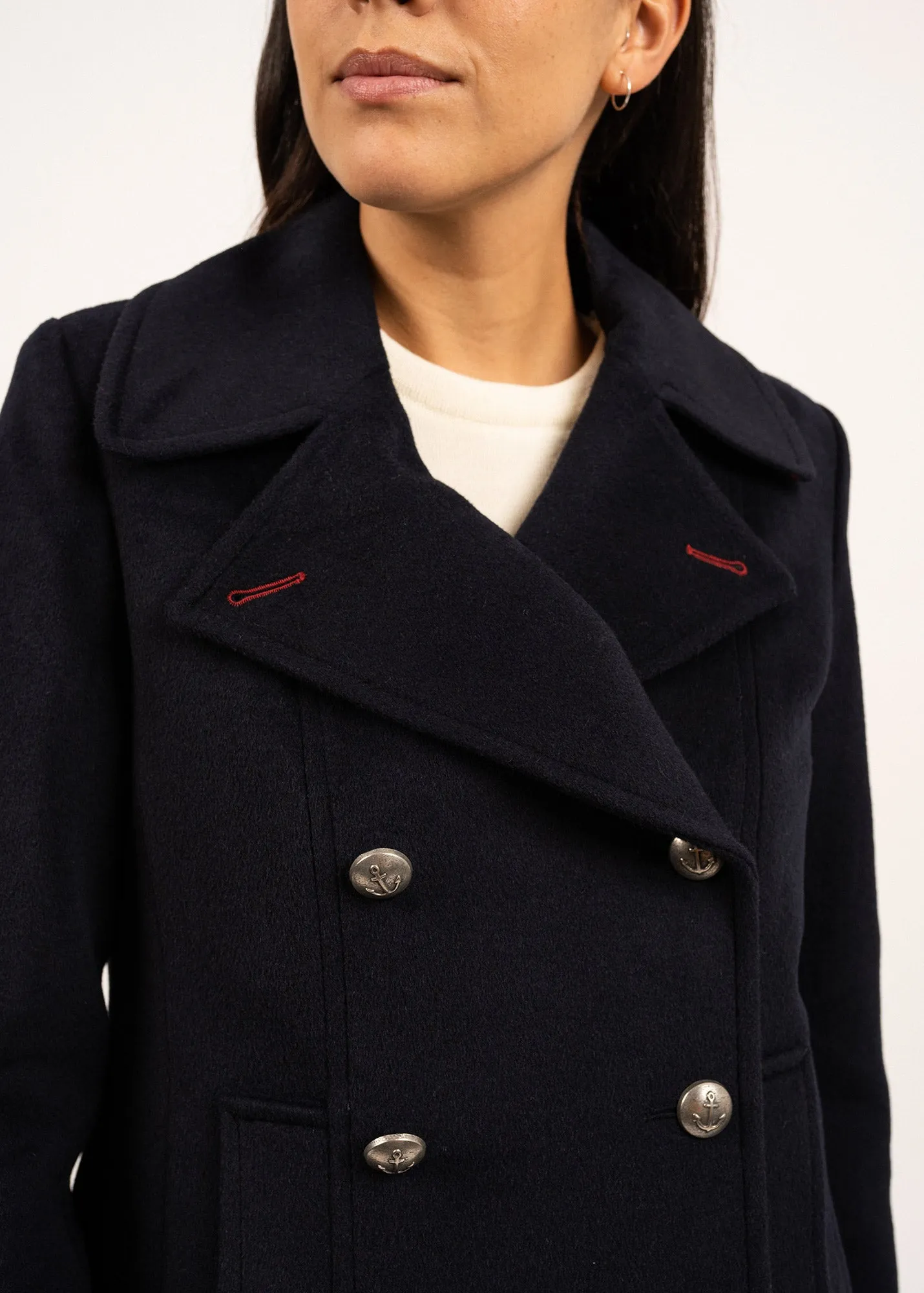 St Briac peacoat - in wool (NAVY)