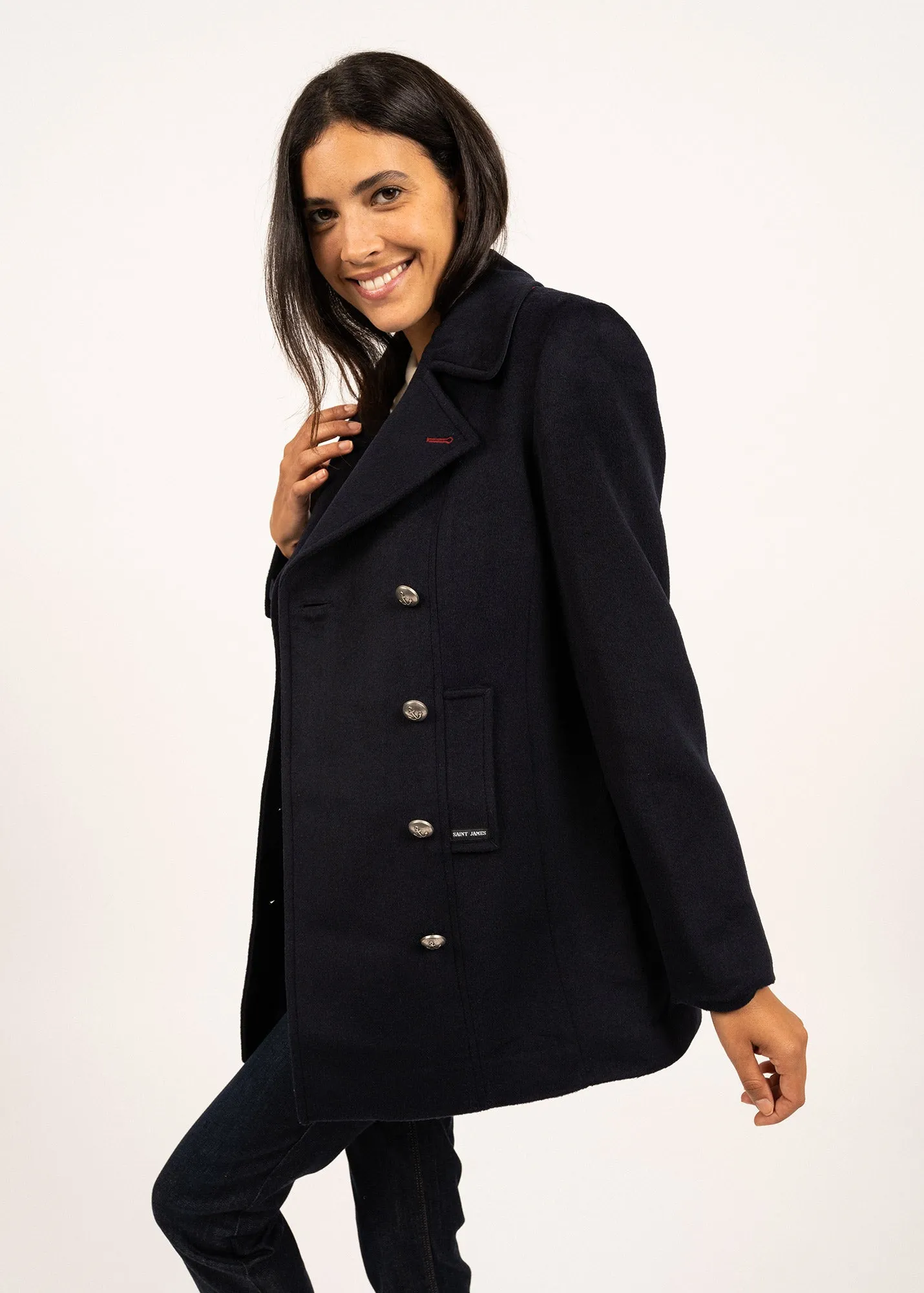 St Briac peacoat - in wool (NAVY)