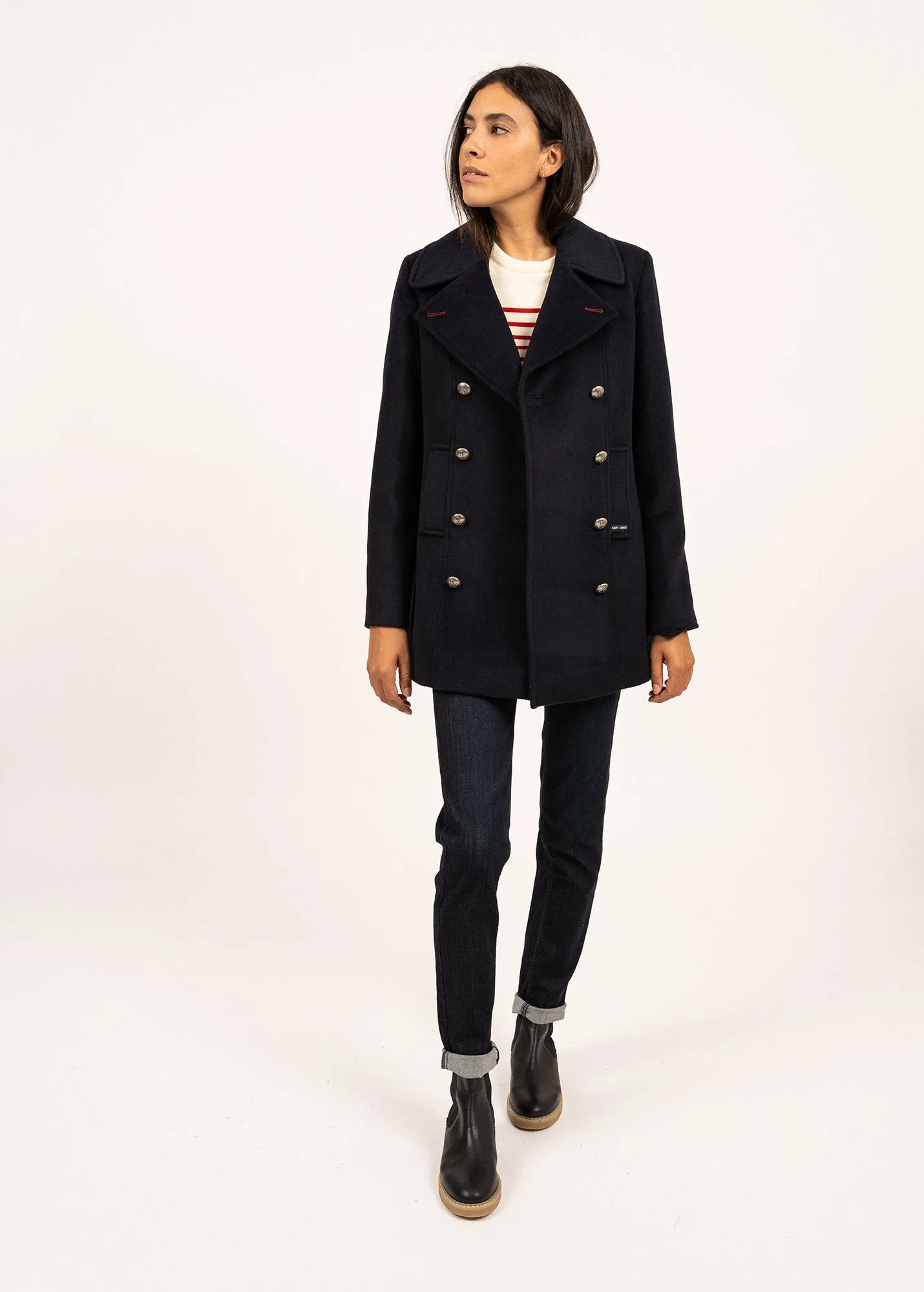 St Briac peacoat - in wool (NAVY)