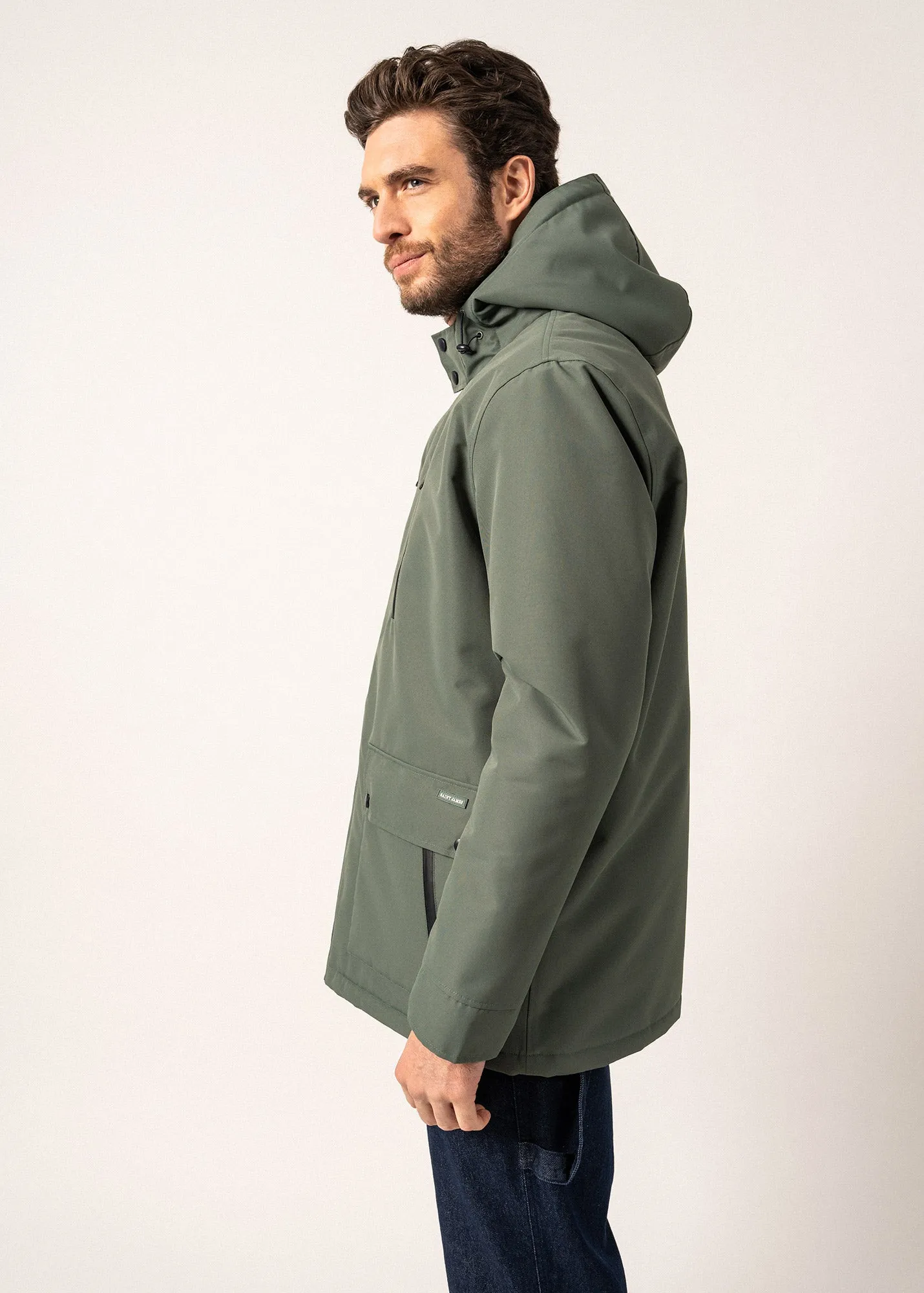 St Gaetan waterproof parka - sherpa lining, down padding (VEGETAL)