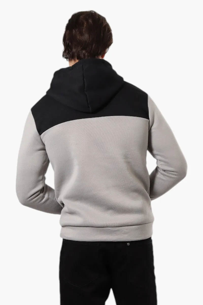 Super Triple Goose Embroidered Colour Block Hoodie - Grey