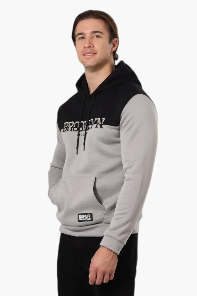 Super Triple Goose Embroidered Colour Block Hoodie - Grey