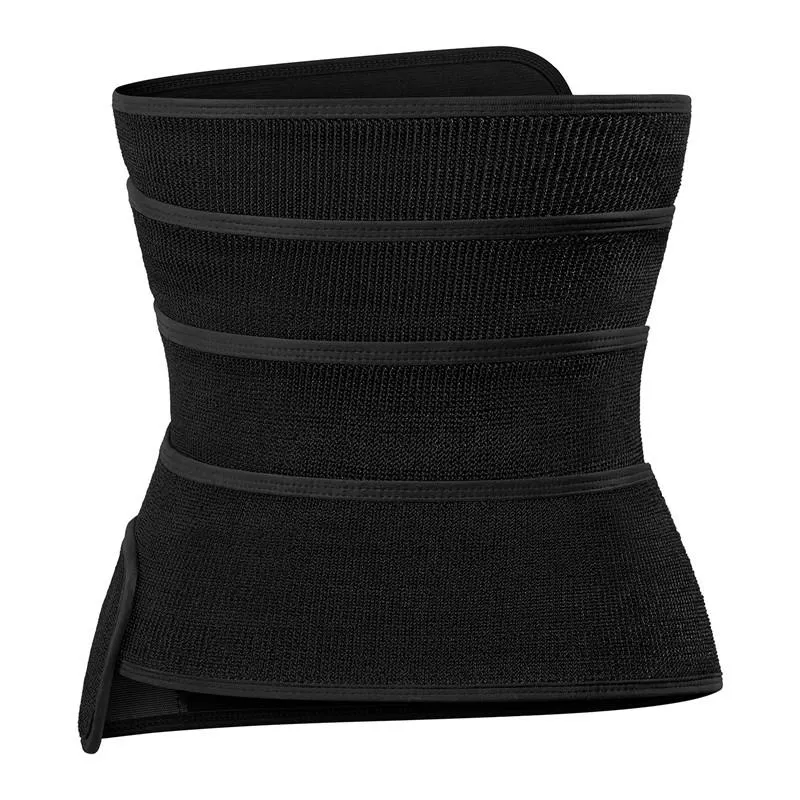 Waist Trimmer Wrap Fat Burning Sauna Waist Trainer Black- One Size Fit All