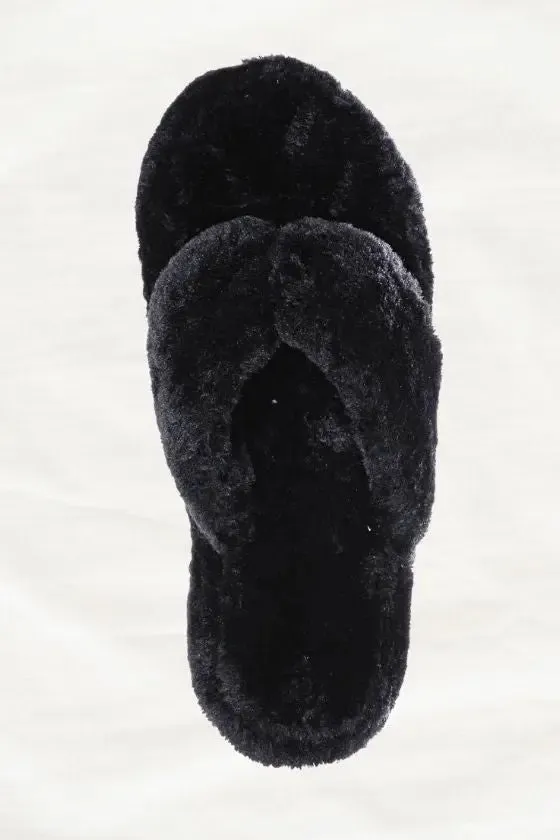 Walk on Clouds Furry Thong Slippers