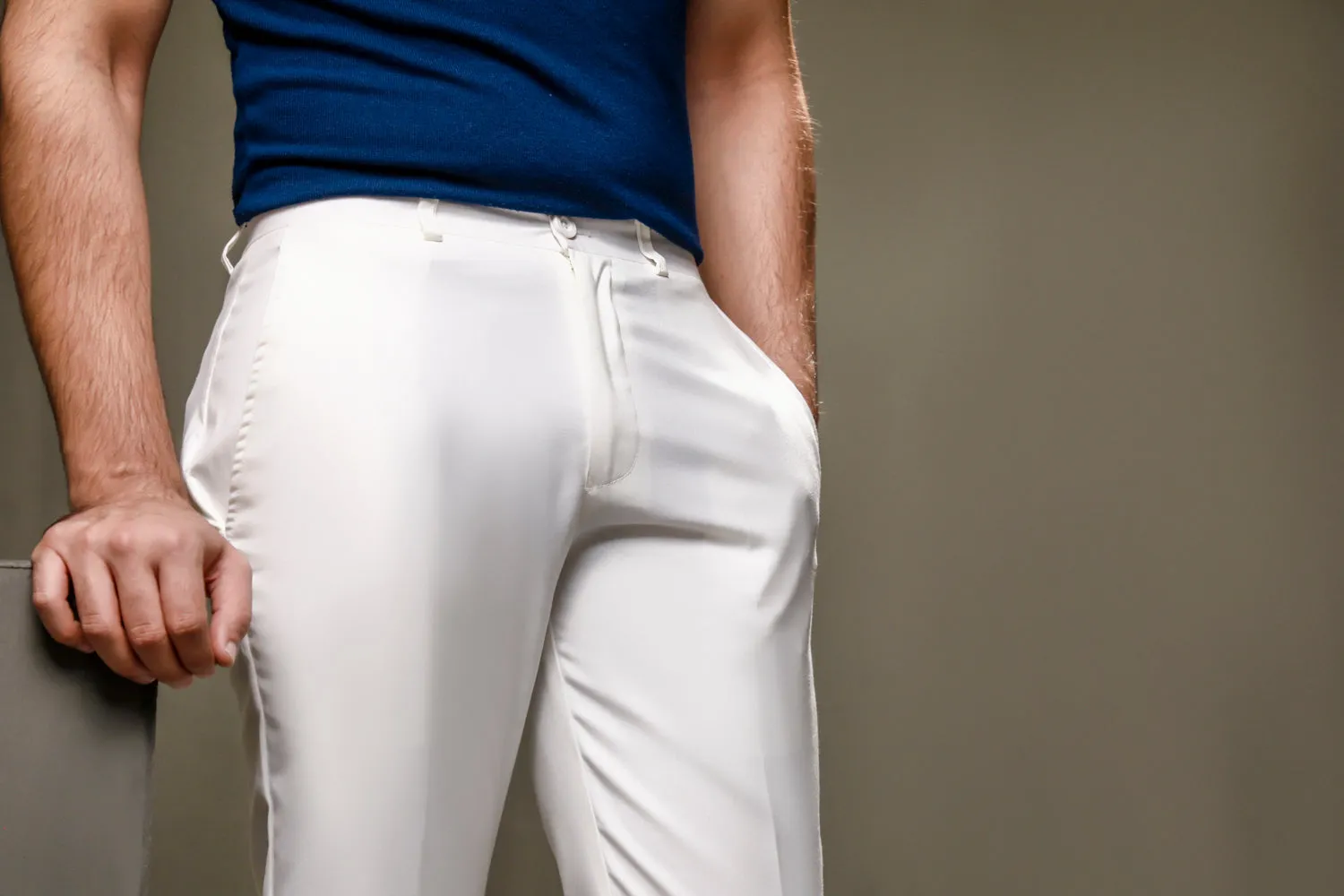 White Cropped Tailored Pants