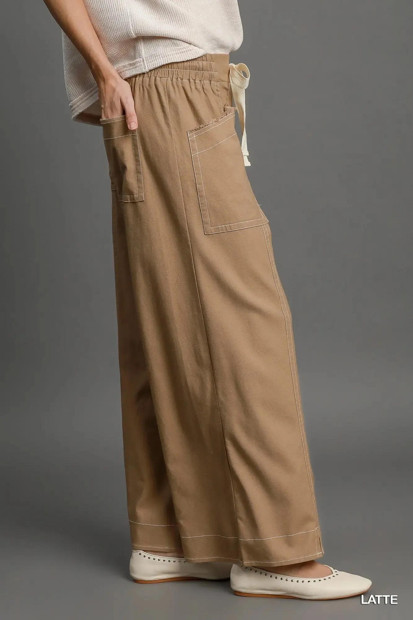 Wide Leg Pull On Pants