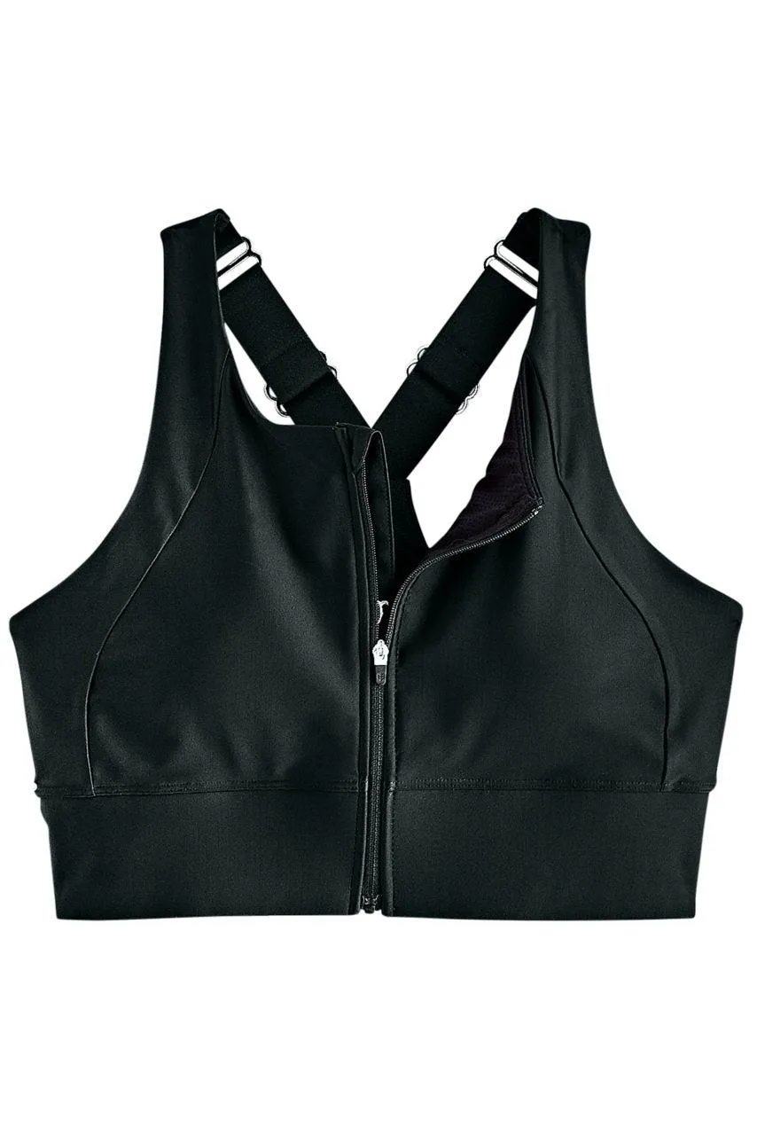 Women's Medley Zip-Up Swim Bra  |  Black